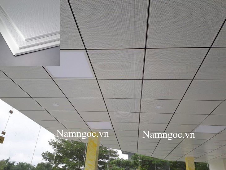 mẫu trần nhôm thả rãnh đen